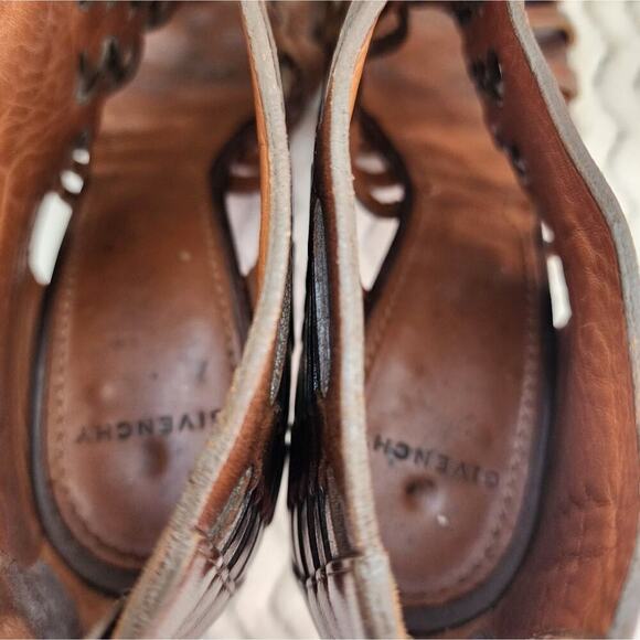 GIVENCHY BROWN LATTICE HEELS SIZE 40(9) - Picture 5 of 9